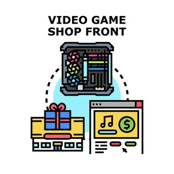 Gaming computer hardware and digital game services Stock Illustration