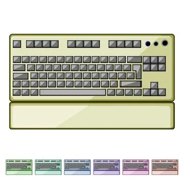 Gaming computer keyboard for modern digital entertainment 库存插图