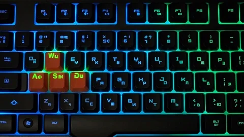 Gaming Computer Keyboard With Rainbow Led Lights top view 動画素材 91508205