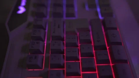 Gaming computer keyboard side showing footage Stock Footage 290944850