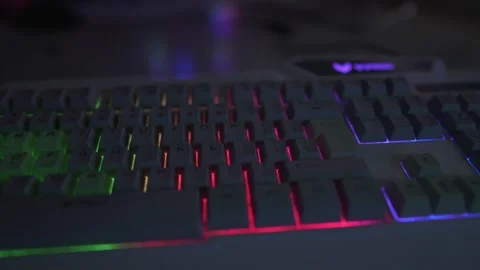 Gaming computer keyboard view footage Stock Footage 290944766