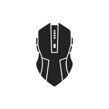 Gaming computer mouse black glyph icon. Input device. Effective in computer g Stock Illustration