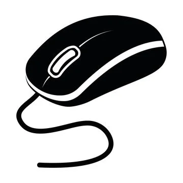 Gaming computer mouse, isolated vector illustration icon stencil Illustrazione stock