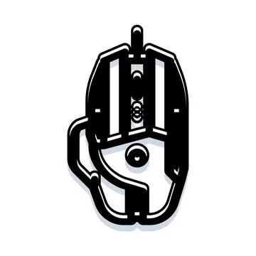 Gaming computer mouse peripheral black and white illustration Illustrazione stock