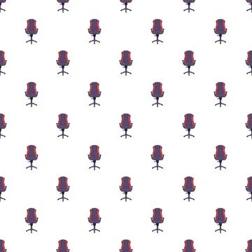 Gaming computer office chair seamless pattern background Stock Illustration