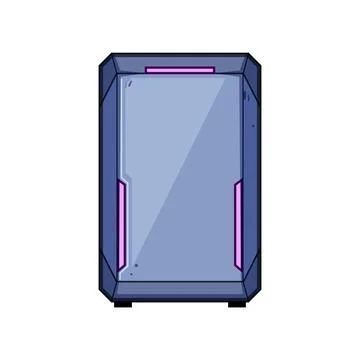 Gaming computer pc tower box design Ilustração Stock