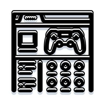 Gaming console and video game entertainment icon Stock Illustration