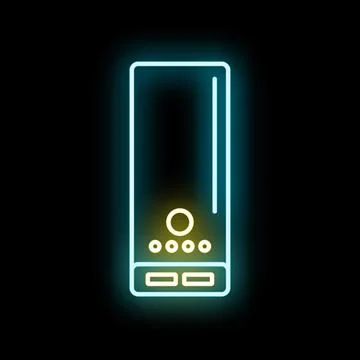 Gaming console neon glowing icon on black Stock Illustration