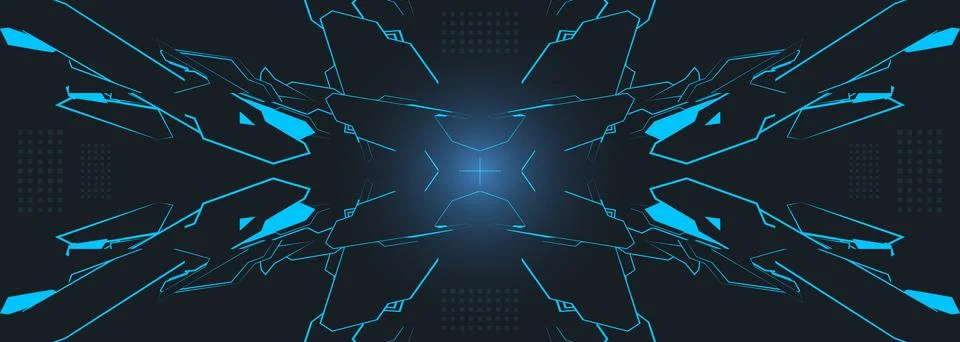 Gaming control interface screen. Dark blue vector futuristic HUD concept. Sci-fi 库存插图