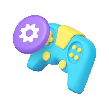 Gaming controller and settings gear icon for app and web UI. Concepts of play Stock Illustration