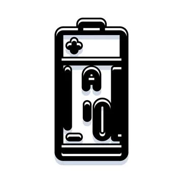 Gaming controller battery power symbol icon Stock Illustration