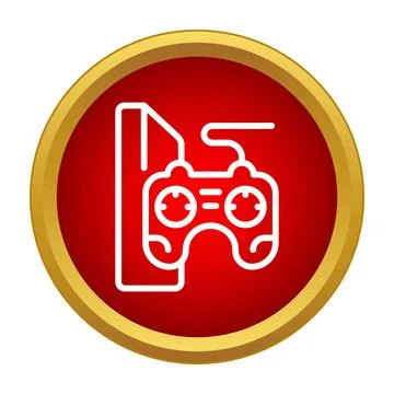 Gaming controller connected to video console screen icon Stock Illustration