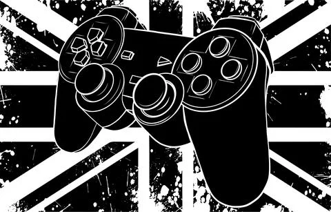 Gaming controller with england flag vector illustration Stock Illustration