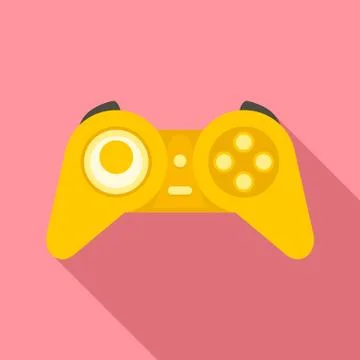 Gaming controller icon, flat style Stock Illustration
