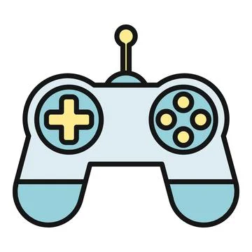 Gaming controller icon representing video game fun Stock Illustration