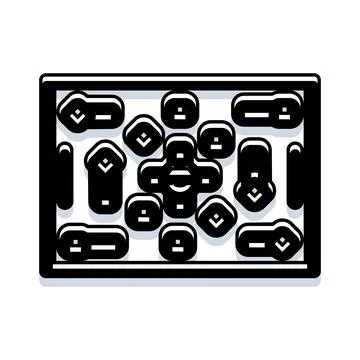 Gaming controller illustrating digital entertainment and user interface 库存插图