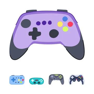 Gaming controller illustrating various video game console input devices Stock Illustration