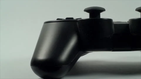 Gaming Controller Isolated On White, Games, Joy, Fun, Extreme Close Up Pan Stock Footage 41847138