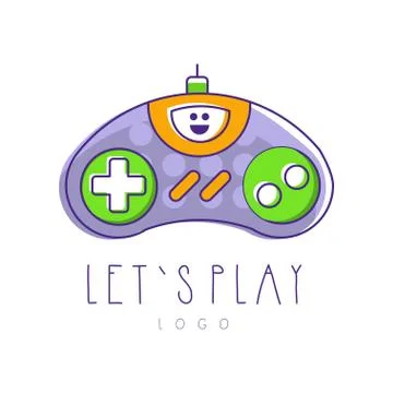Gaming controller logo. Let s play. Gamepad icon. Vector design for device store 스톡 일러스트