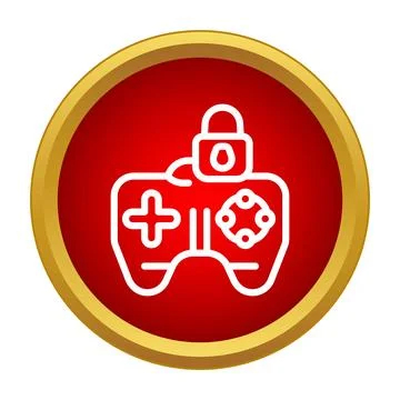 Gaming controller with parental control lock icon Stock Illustration