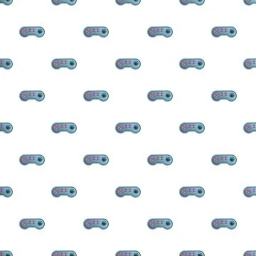 Gaming controller pattern repeating on white background Illustrazione stock