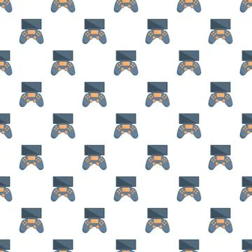 Gaming controller with screen seamless pattern design 스톡 일러스트