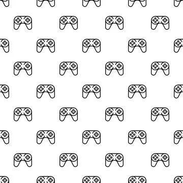 Gaming controller seamless pattern creating a video game background Stock Illustration