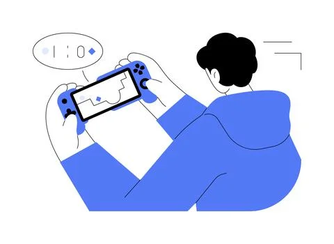 Gaming controller for smartphone abstract concept vector illustration. Illustrazione stock