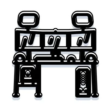 Gaming desk setup with triple monitors icon 스톡 일러스트