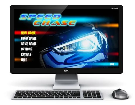 Gaming desktop computer PC Illustrazione stock