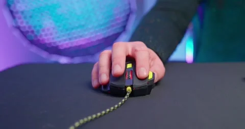 Gaming Device Click Mouse Man Hand Stock Footage 273507411