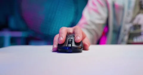 Gaming Device Mouse Man Click Hand Stock Footage 273507567