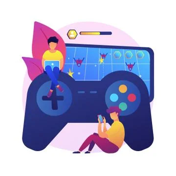 Gaming disorder abstract concept vector illustration. Stockillustratie