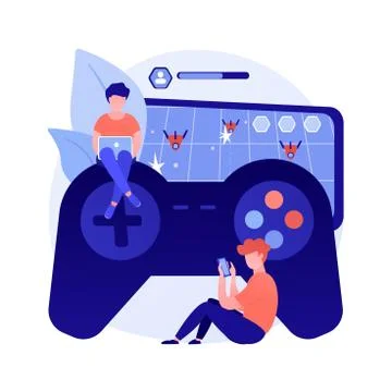 Gaming disorder abstract concept vector illustration. Stockillustratie