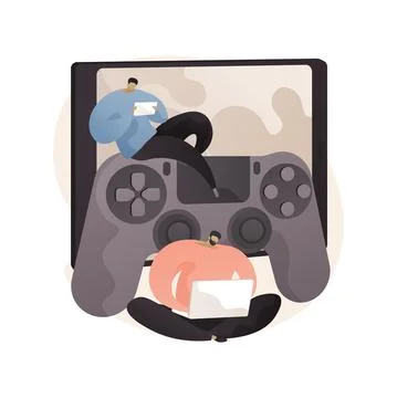Gaming disorder abstract concept vector illustration. Stockillustratie