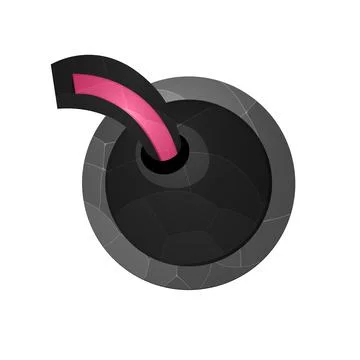 Gaming elements isolated on white background. Black bomb button. Design for 스톡 일러스트