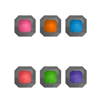 Gaming elements isolated on white background. Design for computer game. Symbols Stock-Illustration