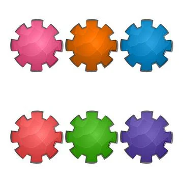 Gaming elements isolated on white background. Design for computer game. Symbols 库存插图