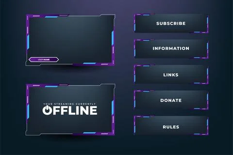 Gaming frame overlay design with creative shapes. Modern live streaming scree Stock Illustration