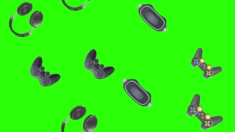 Gaming gagets animation, chroma key graphic source elements Stock Footage 157610486