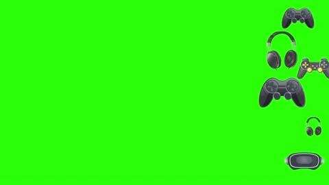 Gaming gagets animation, chroma key graphic source elements Stock Footage 157610488