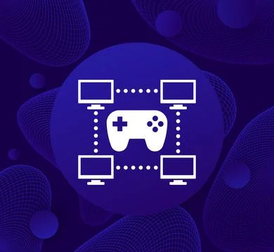 Gaming, gamepad and computers icon, network for games vector イラスト素材
