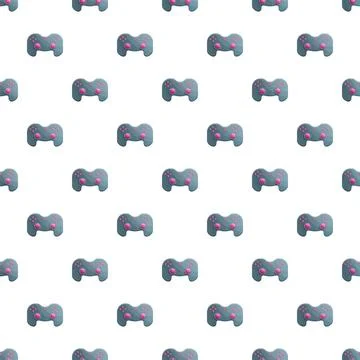 Gaming gamepad controller seamless pattern on white background Stock Illustration