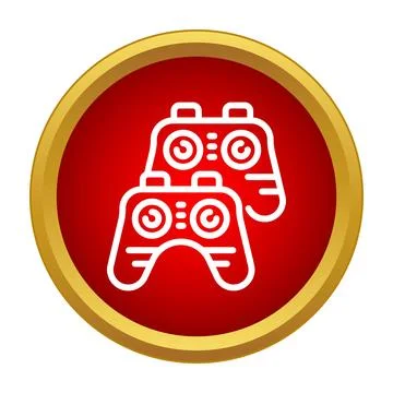 Gaming gamepads on red background icon design Illustrazione stock