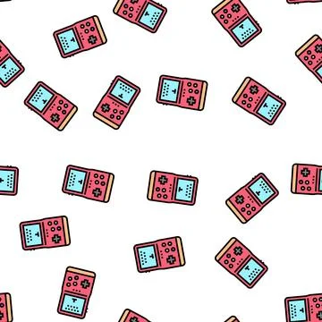 Gaming geek vector seamless pattern sign 스톡 일러스트