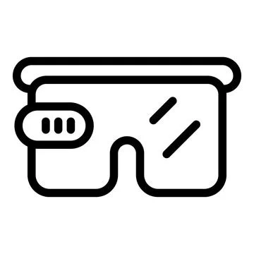 Gaming glasses icon outline vector. Virtual reality 库存插图