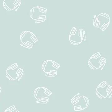 Gaming headphones line seamless pattern 스톡 일러스트