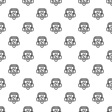 Gaming headset and mouse seamless pattern design 스톡 일러스트