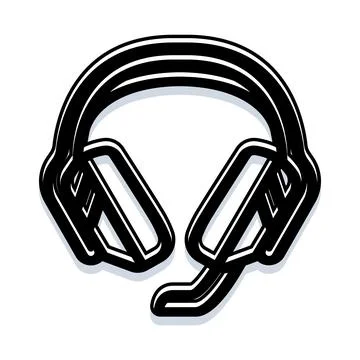 Gaming headset with microphone concept icon design Stock Illustration