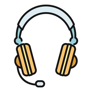Gaming headset with microphone providing audio communication Stock Illustration